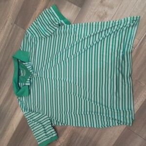 Chaps 78 golf stay dry green & blue, white stripped polo shirt